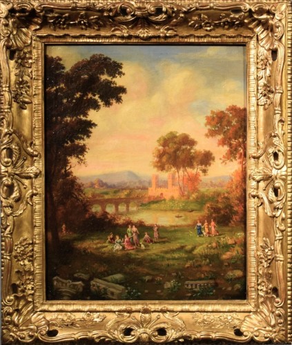 Tableaux et dessins Tableaux XVIIIe siècle - Paysages arcadiens, École romaine du XVIIIe siècle